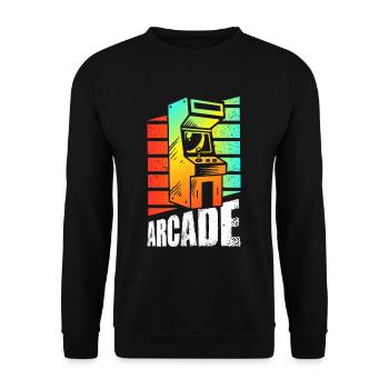 Retro Gaming Arcade Slot Machine - Unisex Sweatshirt - black - Front - Alina (178cm) & Michal (187cm)