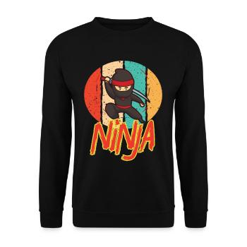 Cool cadeau Vintage Ninja rétro Design Ninja Lovers - Sweat-shirt Unisexe - noir - Devant - Alina (178cm) & Michal (187cm)