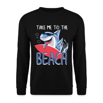 Cadeau drôle d'amener à la plage requin - Sweat-shirt Unisexe - noir - Devant - Alina (178cm) & Michal (187cm)