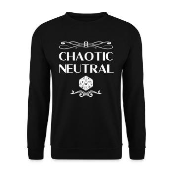 Chaotisch Neutral Rollenspiel Geschenke - Unisex Pullover - Schwarz - Vorne - Alina (178cm) & Michal (187cm)