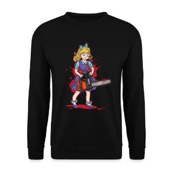 Tronçonneuse fille gothique Pastel Goth Candy Goth - Sweat-shirt Unisexe - noir - Devant - Alina (178cm) & Michal (187cm)