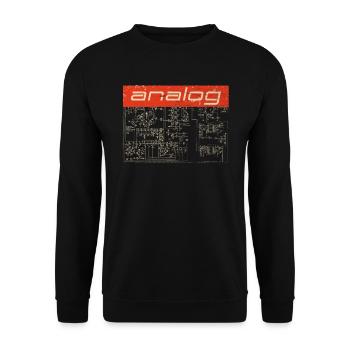 Synthesizer Analog Synth - Techno Attack Vintage - Unisex Sweatshirt - black - Front - Alina (178cm) & Michal (187cm)