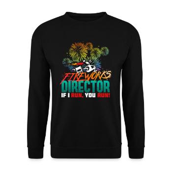 New Year's Eve fireworks director - Unisex Sweatshirt - black - Front - Alina (178cm) & Michal (187cm)