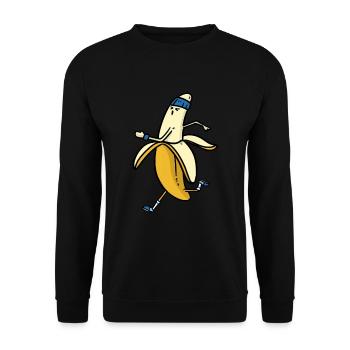Banane Workout Banane Entraînement - Sweat-shirt Unisexe - noir - Devant - Alina (178cm) & Michal (187cm)