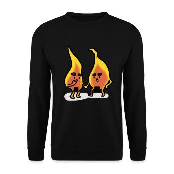 zensierte Feuer Censored Fire - Unisex Pullover - Schwarz - Vorne - Alina (178cm) & Michal (187cm)