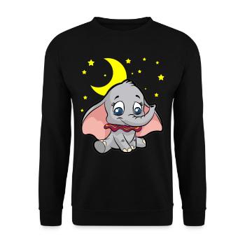 Elefant mit Segelohren - Unisex Pullover - Schwarz - Vorne - Alina (178cm) & Michal (187cm)