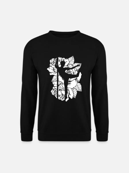 Pole Dancer Scherenschnittblumen Kunstgeschenk - Unisex Pullover - Schwarz