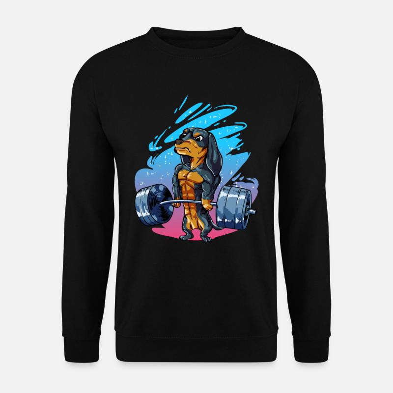 Dachshund Dakel Bodybuilder - Unisex Sweatshirt - black