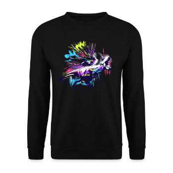 Tyrannosaure Rex arc-en-ciel - Sweat-shirt Unisexe - noir - Devant - Alina (178cm) & Michal (187cm)