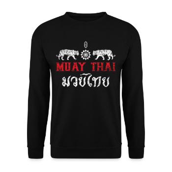 Muay Thai - Unisex Pullover - Schwarz - Vorne - Alina (178cm) & Michal (187cm)