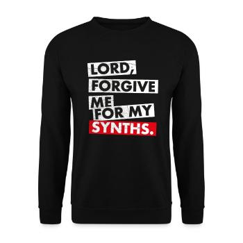 Synthesizer Analog Synth Techno Acid Decay Lord - Unisex Sweatshirt - black - Front - Alina (178cm) & Michal (187cm)