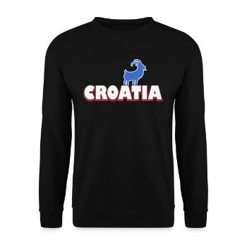 Croatia font with goat - Unisex Sweatshirt - black - Front - Alina (178cm) & Michal (187cm)