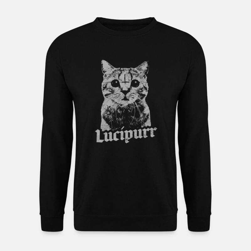 Luzifer Okkulte Satanische Katze Lucipurr Antichrist - Unisex Pullover - Schwarz