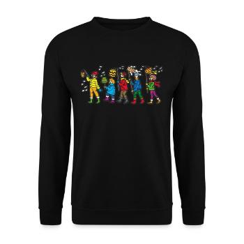 Sankt Martin Singende Kinder - Unisex Pullover - Schwarz - Vorne - Alina (178cm) & Michal (187cm)
