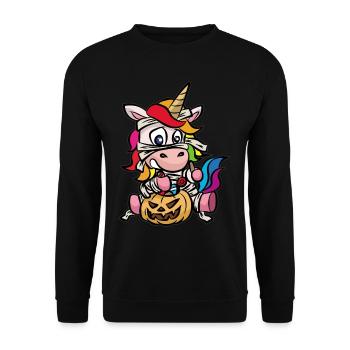 Papier toilette toilette Costume Halloween momie Licorne - Sweat-shirt Unisexe - noir - Devant - Alina (178cm) & Michal (187cm)