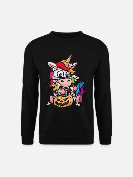 Einhorn Mumie Halloween Kostüm Klopapier - Unisex Pullover - Schwarz