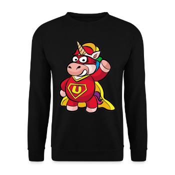 Super-héros licorne - Sweat-shirt Unisexe - noir - Devant - Alina (178cm) & Michal (187cm)
