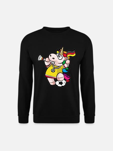 Einhorn Fußball Fan Deutschland Fahne Vuvuzela - Unisex Pullover - Schwarz