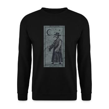 Okkulte Pest Doktor Tarot Karte Schwarzer Tod - Unisex Pullover - Schwarz - Vorne - Alina (178cm) & Michal (187cm)