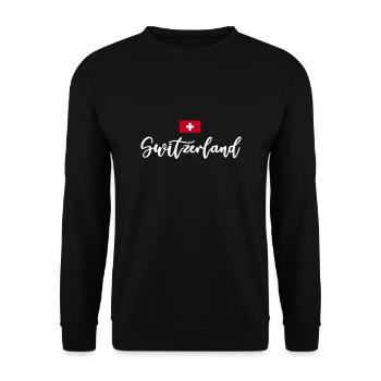 Schweiz Flagge Land Geschenkidee Designs - Unisex Pullover - Schwarz - Vorne - Alina (178cm) & Michal (187cm)