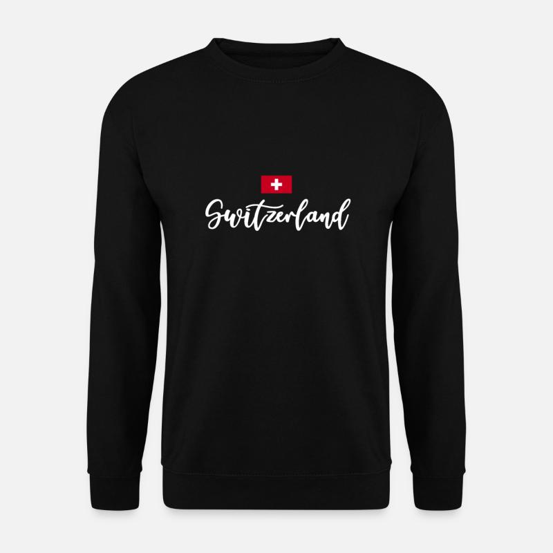 Schweiz Flagge Land Geschenkidee Designs - Unisex Pullover - Schwarz