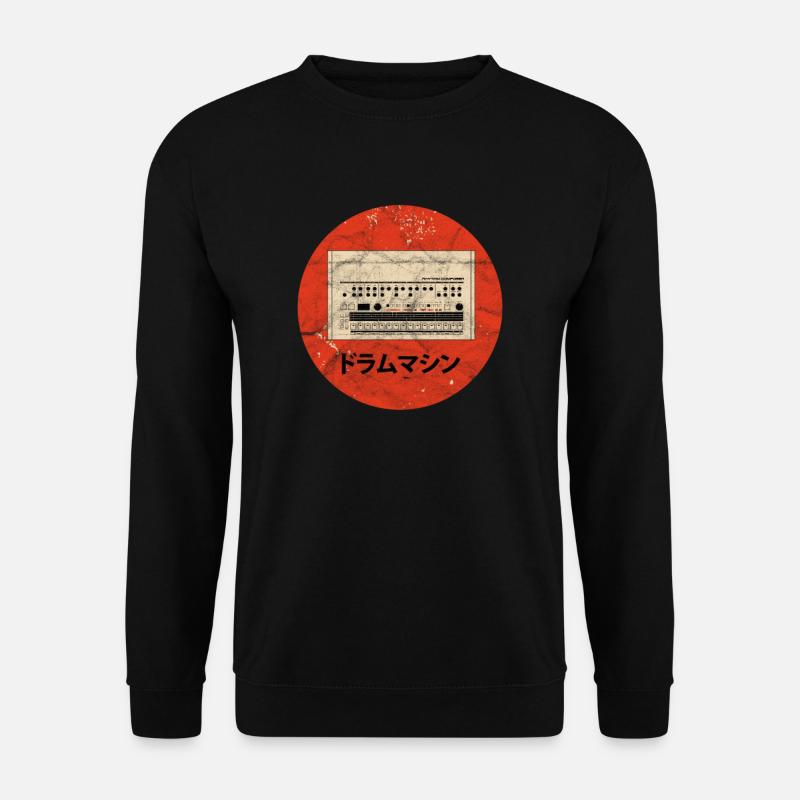 Drum Machine Synthesizer Analog Synth Techno - Unisex Pullover - Schwarz