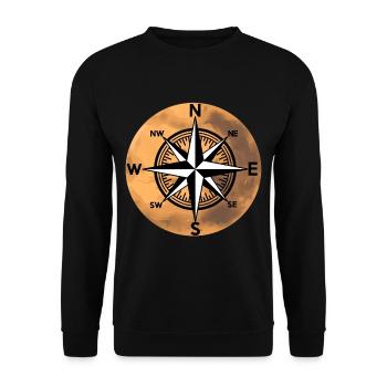 Compass wind rose nautical planet universe - Unisex Sweatshirt - black - Front - Alina (178cm) & Michal (187cm)