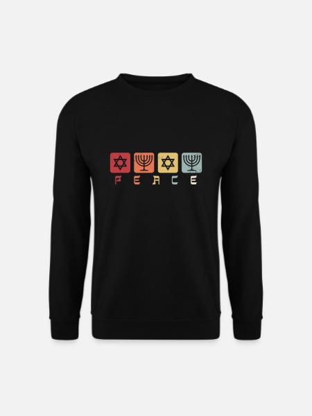 Israel Davidstern Menora Retro Geschenk - Unisex Pullover - Schwarz
