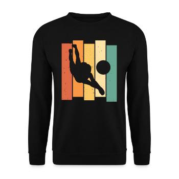 Volleyball Volleyballspiel Vintage Retro - Unisex Pullover - Schwarz - Vorne - Alina (178cm) & Michal (187cm)