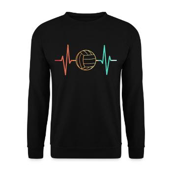 Volleyball Volleyballspiel Vintage Retro - Unisex Pullover - Schwarz - Vorne - Alina (178cm) & Michal (187cm)