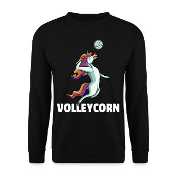 Volleyball unicorn volleyball player - Unisex Sweatshirt - black - Front - Alina (178cm) & Michal (187cm)