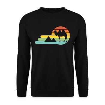 Chameau Egypte avec un soleil vintage - Sweat-shirt Unisexe - noir - Devant - Alina (178cm) & Michal (187cm)