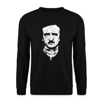 Edgar Allan Poe Gothic Raven Nevermore Englisch - Unisex Pullover - Schwarz - Vorne - Alina (178cm) & Michal (187cm)