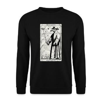 Pest Doktor Okkulter Schwarzer Tod Tarot Karte - Unisex Pullover - Schwarz - Vorne - Alina (178cm) & Michal (187cm)