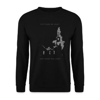 Occult Burning Church Atheist Satan Devil - Unisex Sweatshirt - black - Front - Alina (178cm) & Michal (187cm)