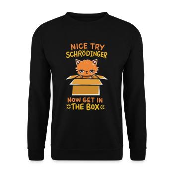 Quantum physics gift for a schrodinger fan - Unisex Pullover - Schwarz - Vorne - Alina (178cm) & Michal (187cm)