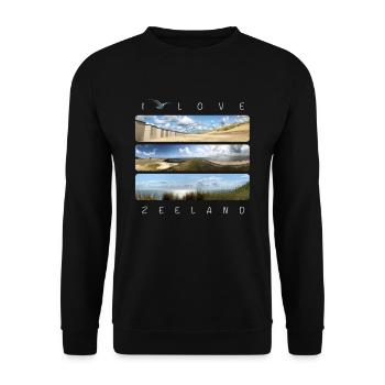 I love Zeeland - Lieblingsort Niederlande - Unisex Pullover - Schwarz - Vorne - Alina (178cm) & Michal (187cm)