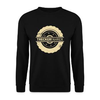 Treckerfahrer Landwirt Geschenk - Unisex Pullover - Schwarz - Vorne - Alina (178cm) & Michal (187cm)