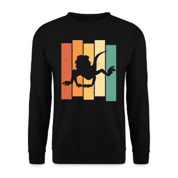 Dragon barbu lézard barbu cru rétro - Sweat-shirt Unisexe - noir - Devant - Alina (178cm) & Michal (187cm)