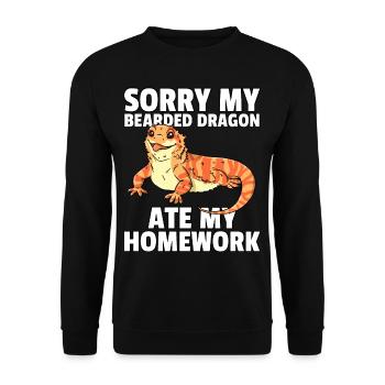 Dragon barbu barbe reptile lézard dragon - Sweat-shirt Unisexe - noir - Devant - Alina (178cm) & Michal (187cm)