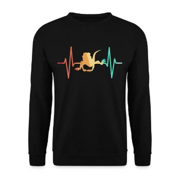 Dragon barbu lézard barbu cru rétro - Sweat-shirt Unisexe - noir - Devant - Alina (178cm) & Michal (187cm)