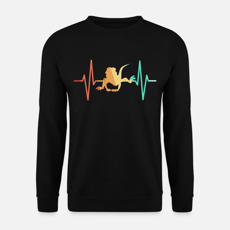 Bearded Dragon Bart Echse Vintage Retro - Unisex Pullover - Schwarz