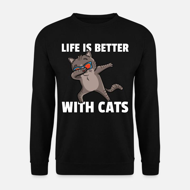 Dabbing Cat Lover Dance Funny - Unisex Sweatshirt - black