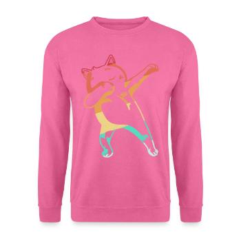 Dabbing Cat Dance Dab Vintage Retro - Sweat-shirt Unisexe - rose - Devant