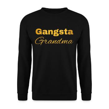 Gangsta Grandma Oma Großmutter Sprüche Geschenk - Unisex Pullover - Schwarz - Vorne - Alina (178cm) & Michal (187cm)