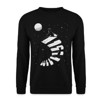 Katze Klavier Kater Piano Flügel Keyboard Geschenk - Unisex Pullover - Schwarz - Vorne - Alina (178cm) & Michal (187cm)