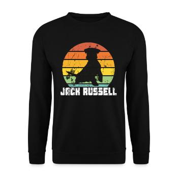 Style vintage Jack Russell - Sweat-shirt Unisexe - noir - Devant - Alina (178cm) & Michal (187cm)