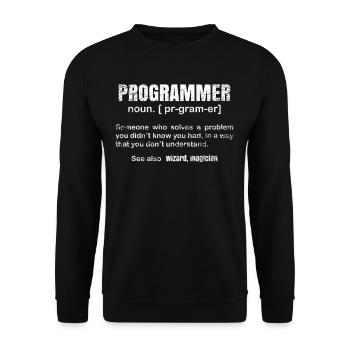 Programmierer - Unisex Pullover - Schwarz - Vorne - Alina (178cm) & Michal (187cm)