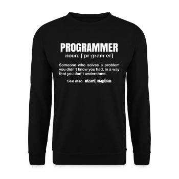Programmierer Definition - Unisex Pullover - Schwarz - Vorne - Alina (178cm) & Michal (187cm)
