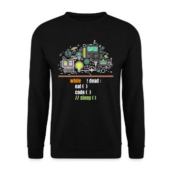Programmierer - Unisex Pullover - Schwarz - Vorne - Alina (178cm) & Michal (187cm)